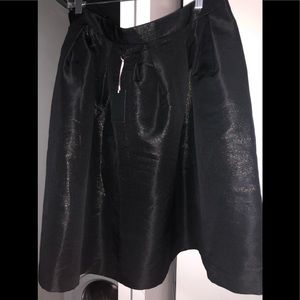 Black and gold sparkle knee length bubble skirt 2X